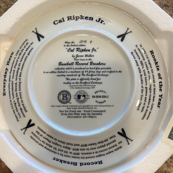 Cal Ripken Jr. Collector Plate/Excellent! - Picture 3 of 5